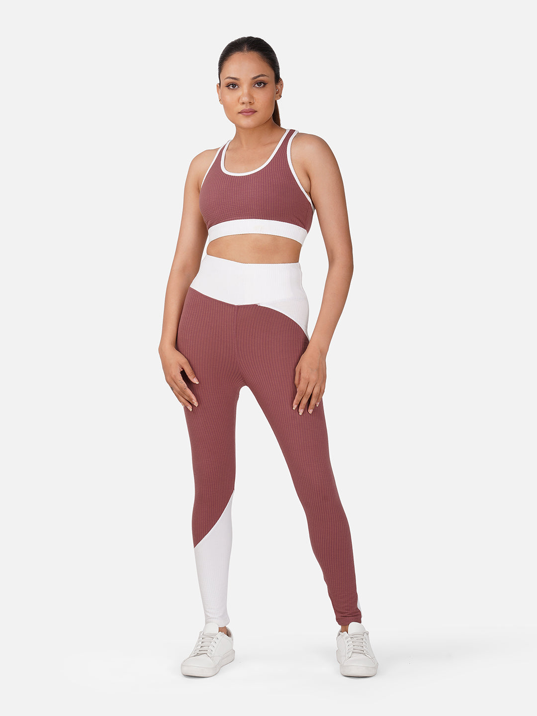 Power Flow Bra & Tight Co-Ord Set-Burlwood