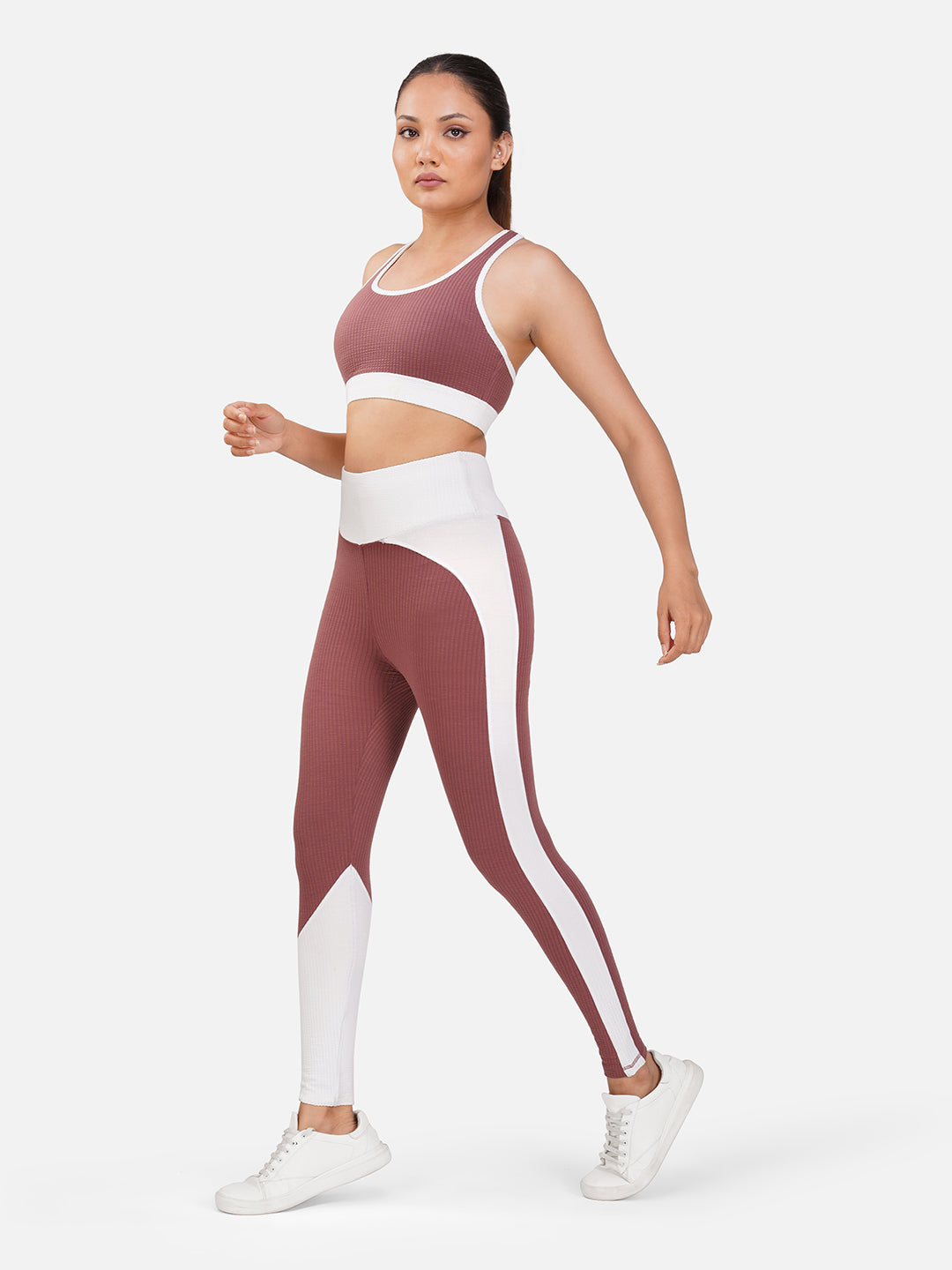 Power Flow Bra & Tight Co-Ord Set-Burlwood