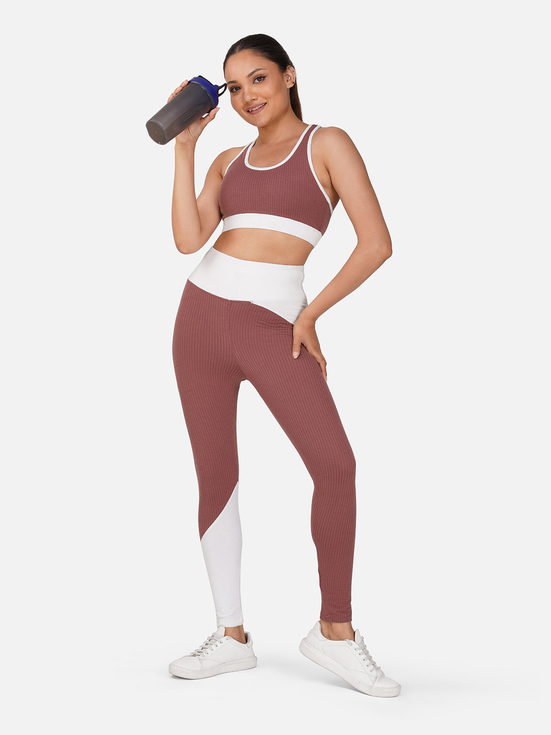 Power Flow Bra & Tight Co-Ord Set-Burlwood