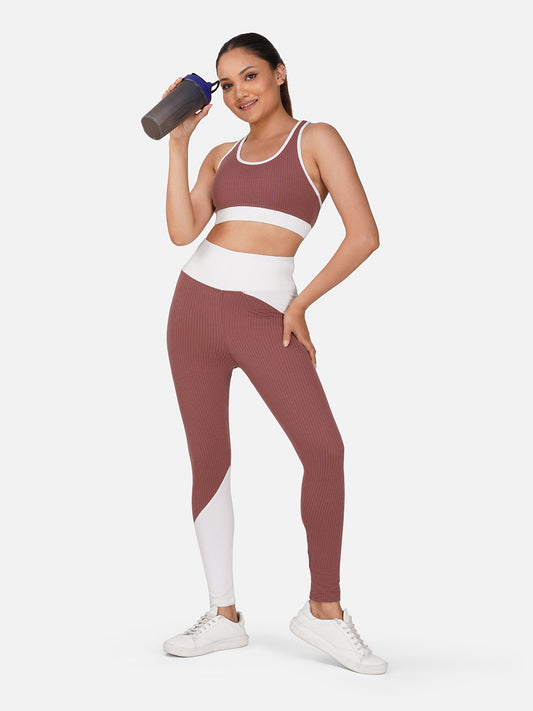Power Flow Bra & Tight Co-Ord Set-Burlwood