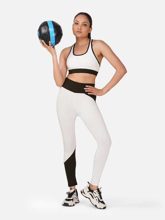 Power Flow Bra & Tight Co-Ord Set- White