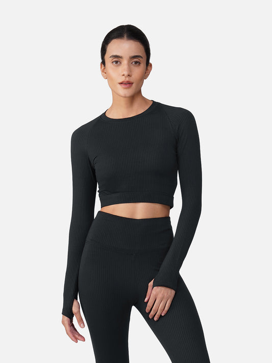 Sculpt Flex Seamless Crop Top - Black