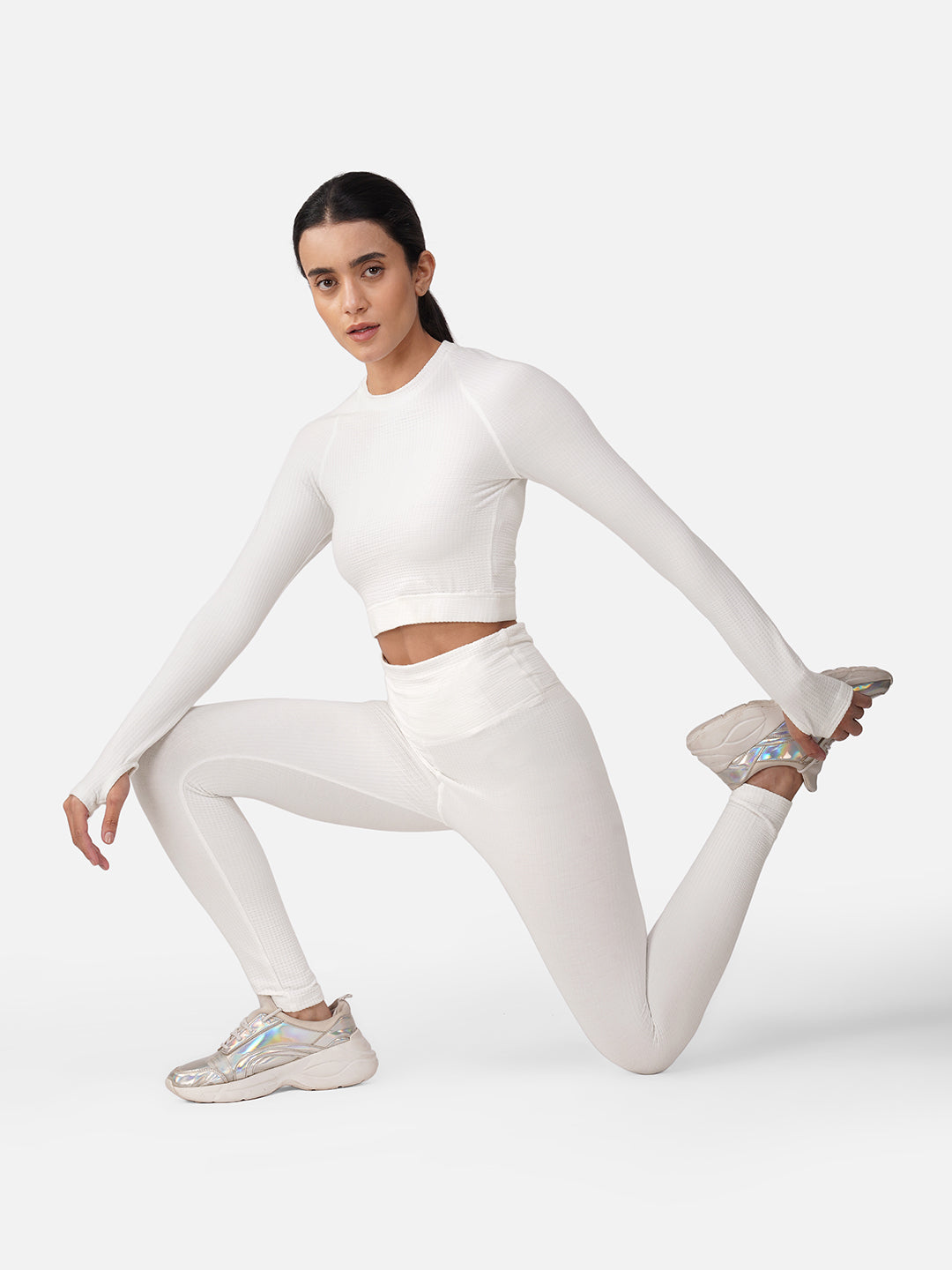Sculpt Flex Seamless Top & Tight Co-Ord Set-White