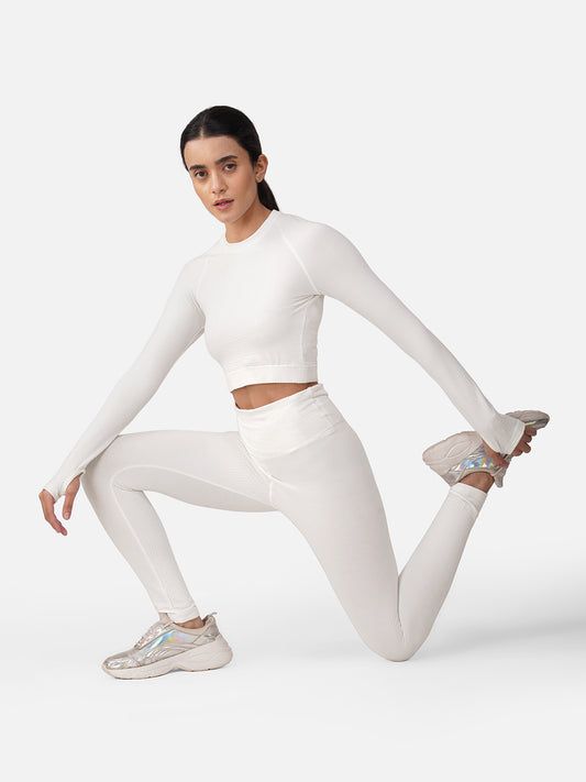 Sculpt Flex Seamless Top & Tight Co-Ord Set-White