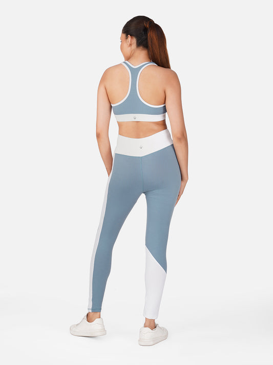 Power Flow Bra & Tight Co-Ord Set- Bluestone