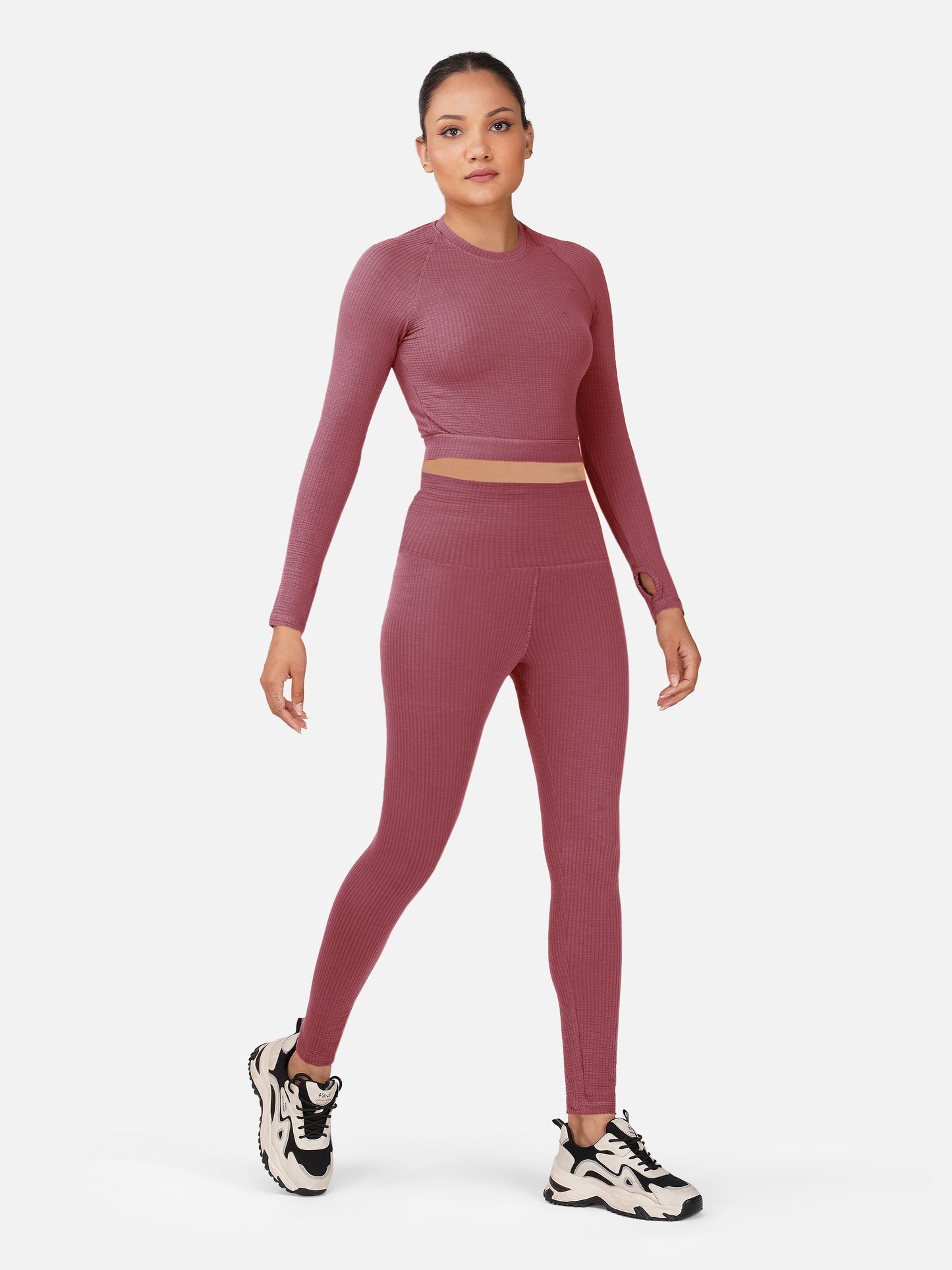 Sculpt Flex Seamless Top & Tight Co-Ord Set-White