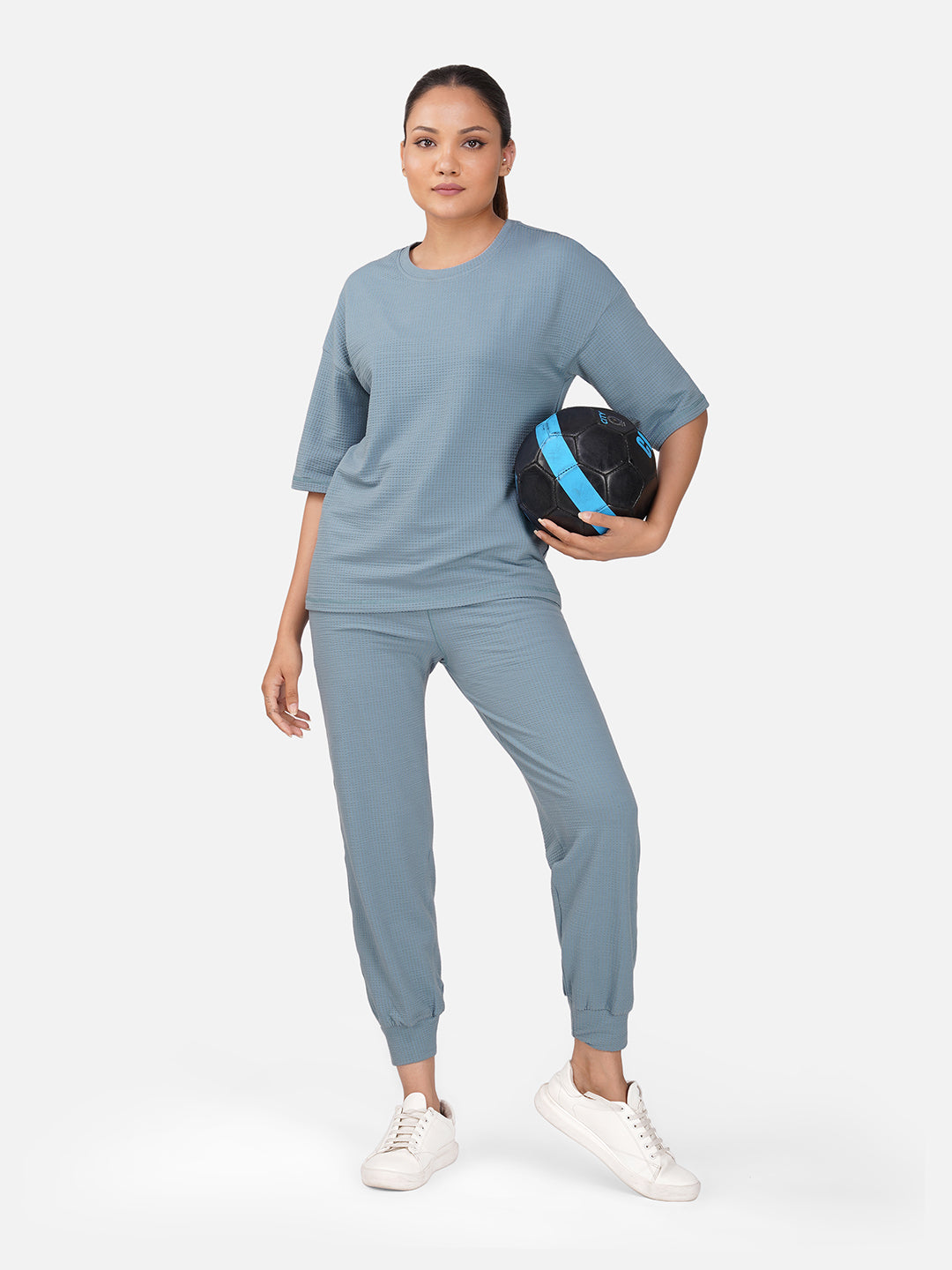 Cloud Comfort Oversized Tee & Jogger Co-Ord Set-Bluestone