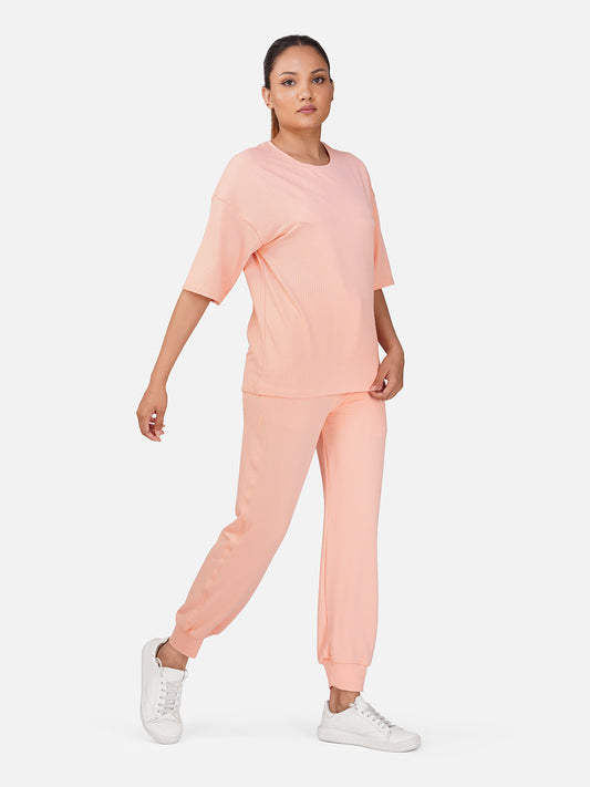 Cloud Comfort Oversized Tee & Jogger Co-Ord Set-Blossom