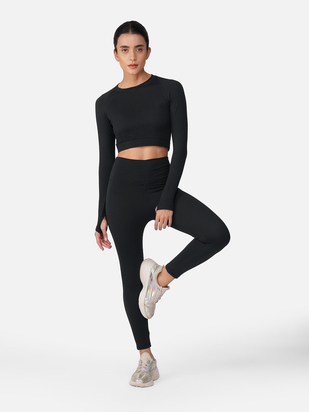 Sculptflex Seamless Crop Top with Tights Set