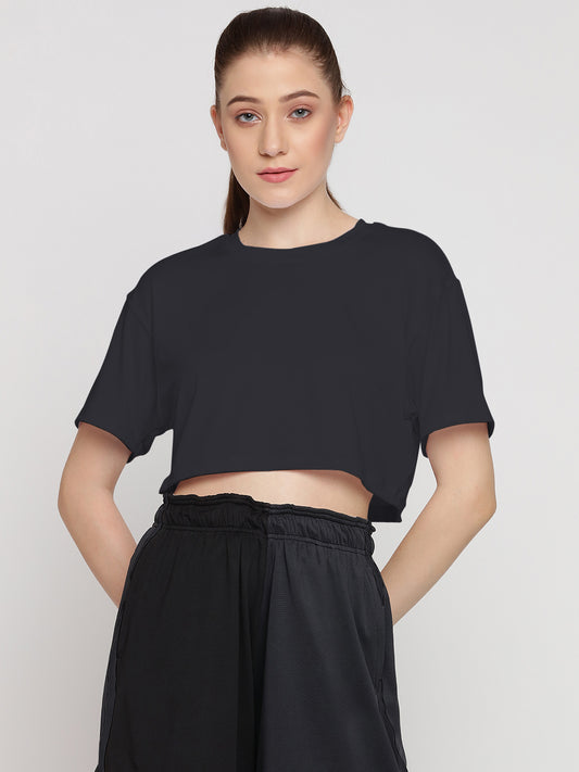 Flow Fit Crop Top -Black