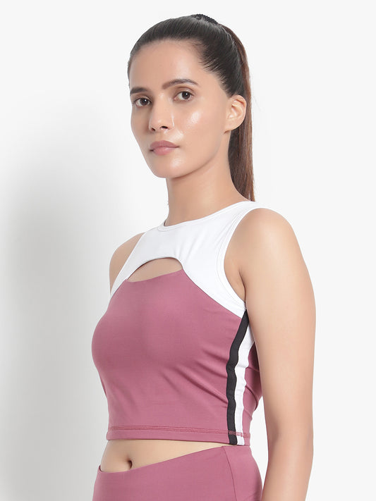 Curve Love Cutout Top- Pink