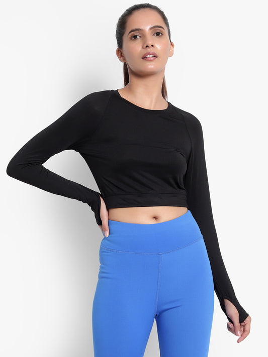 Vision Long Sleeve Tank Top - Black