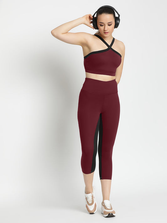 Radiant Bra & Leggings Co-Ord Set 18" - Maroon