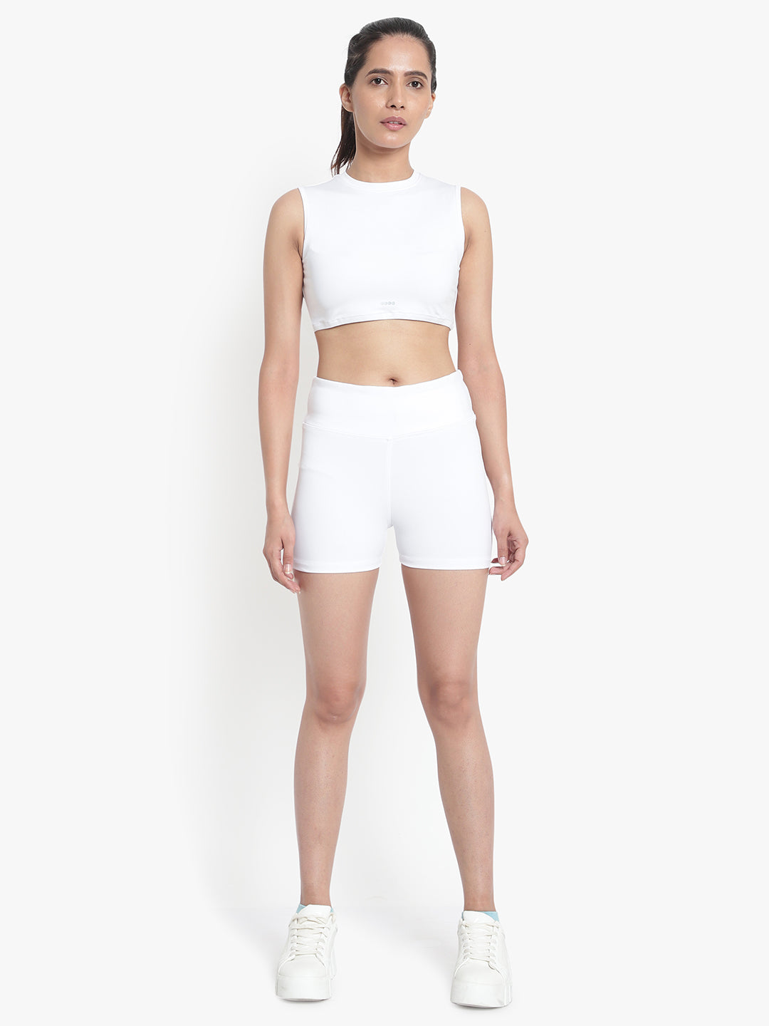 Aero Shorts & Crop Top Set - White