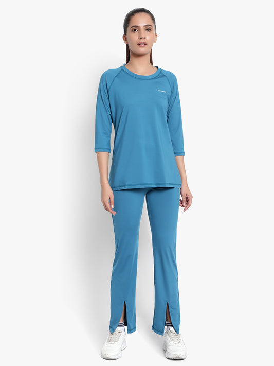 Ultra lite active slit pant & 3/4 Top - Bluebird