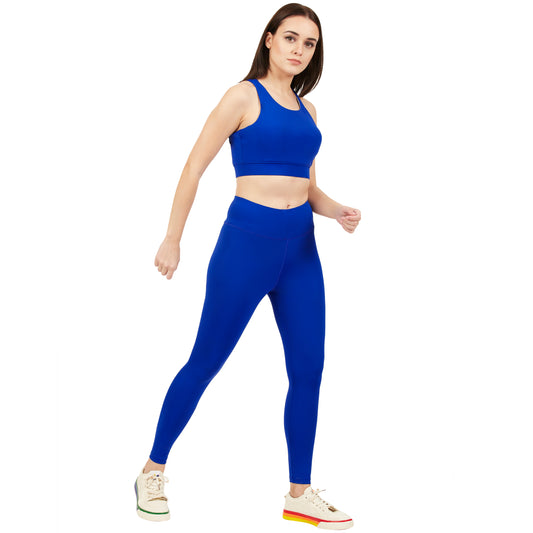 Desire Luxe Sports Bra With Tight - Royal Blue
