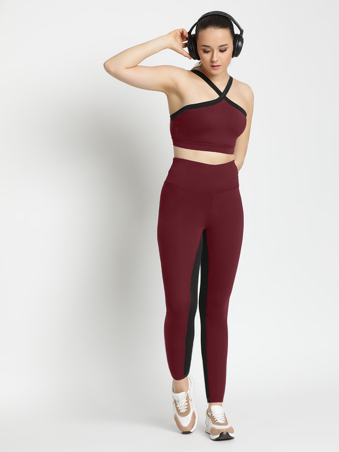 Radiant Bra & Leggings Co-Ord Set 27" - Maroon