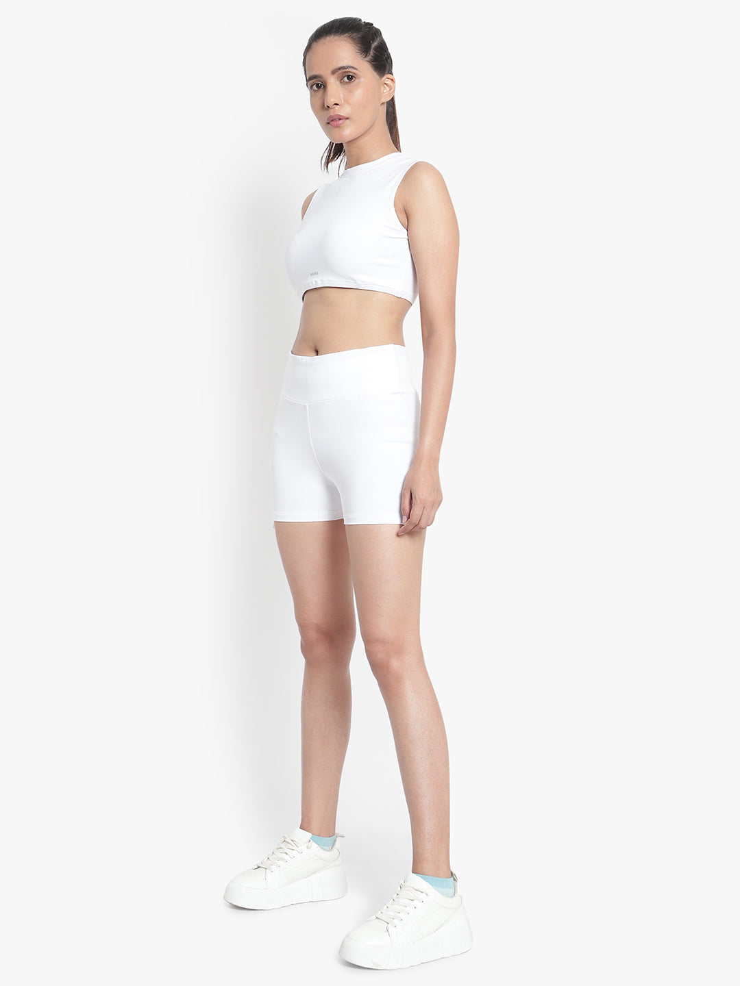 Aero Shorts & Crop Top Set - White