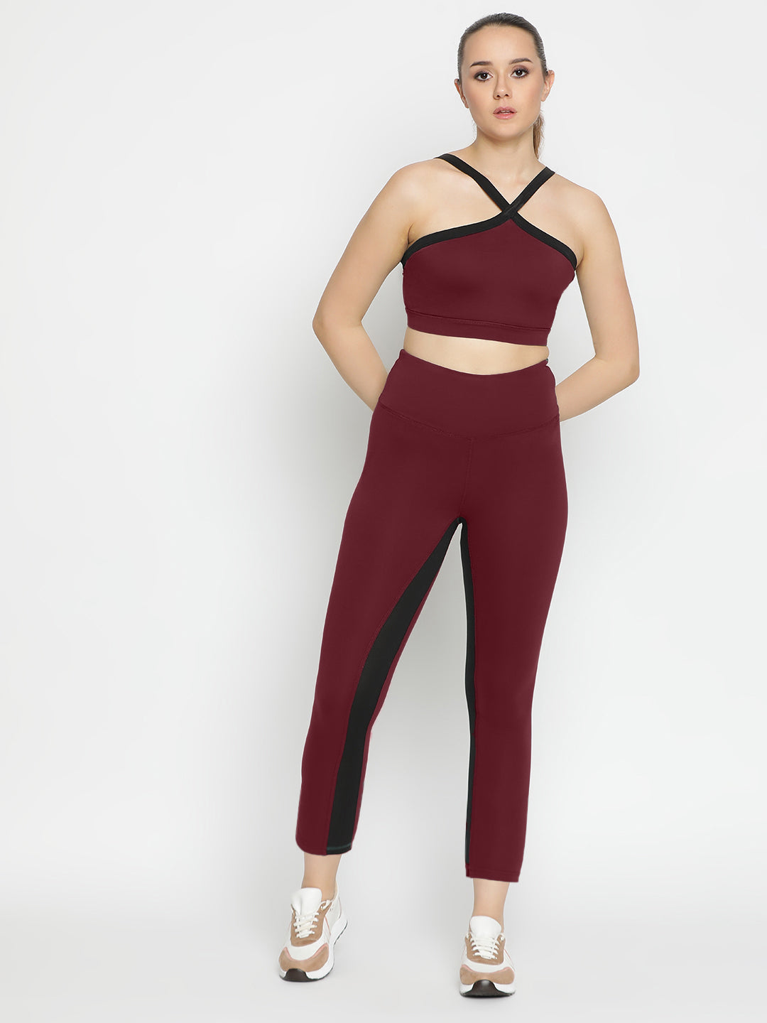 Radiant Bra & Leggings Co-Ord Set 25" - Maroon