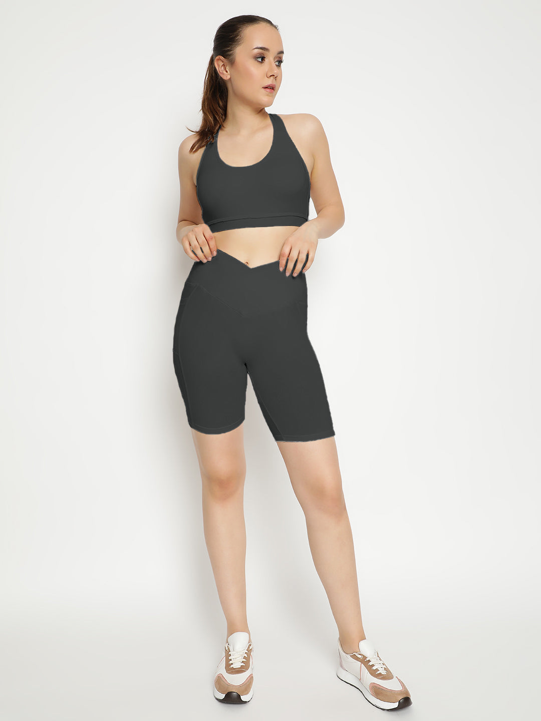 Empower Bra & Shorts Co-Ord Set- Graphite