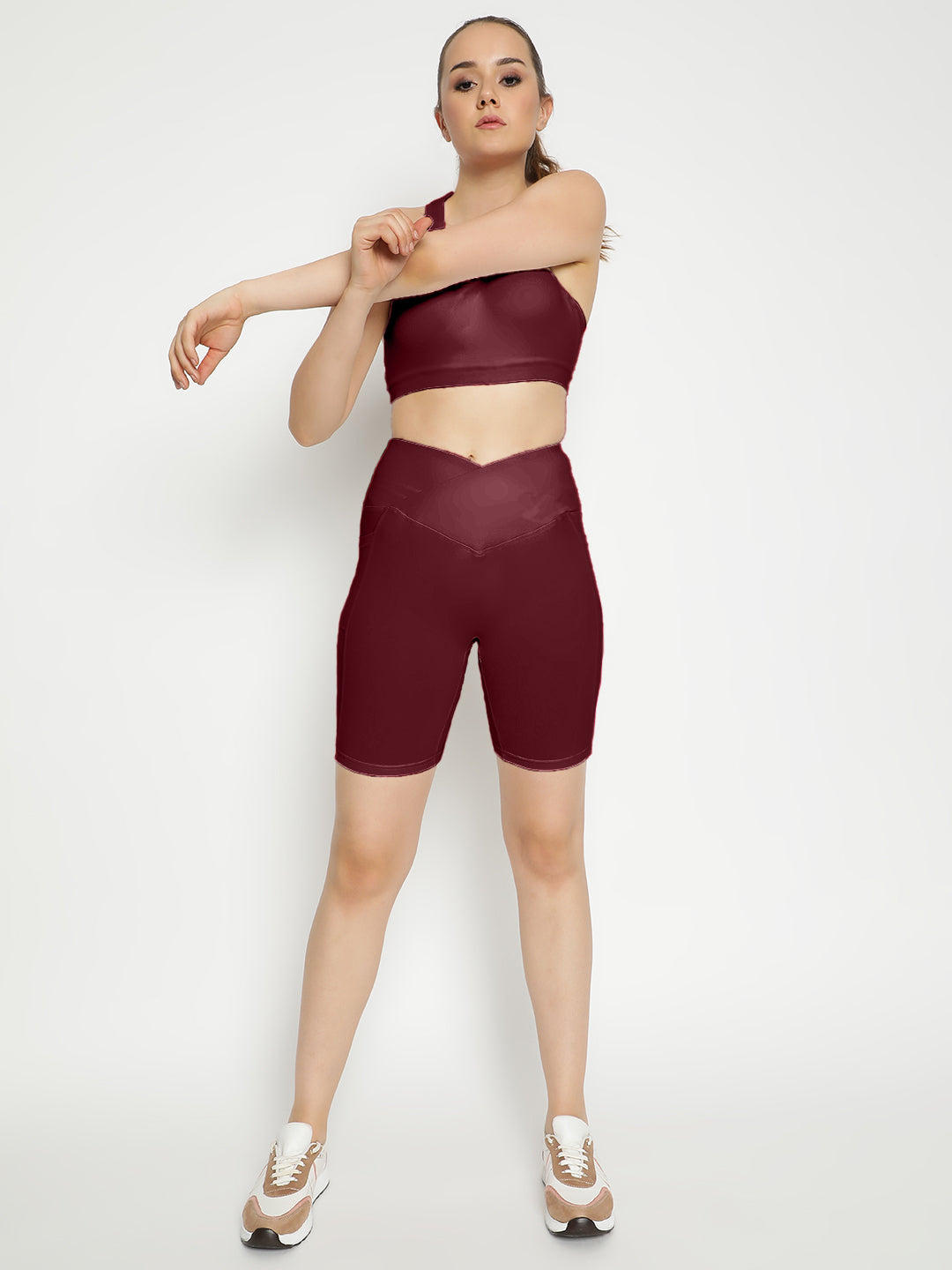 Empower Bra & Shorts Co-Ord Set- Maroon