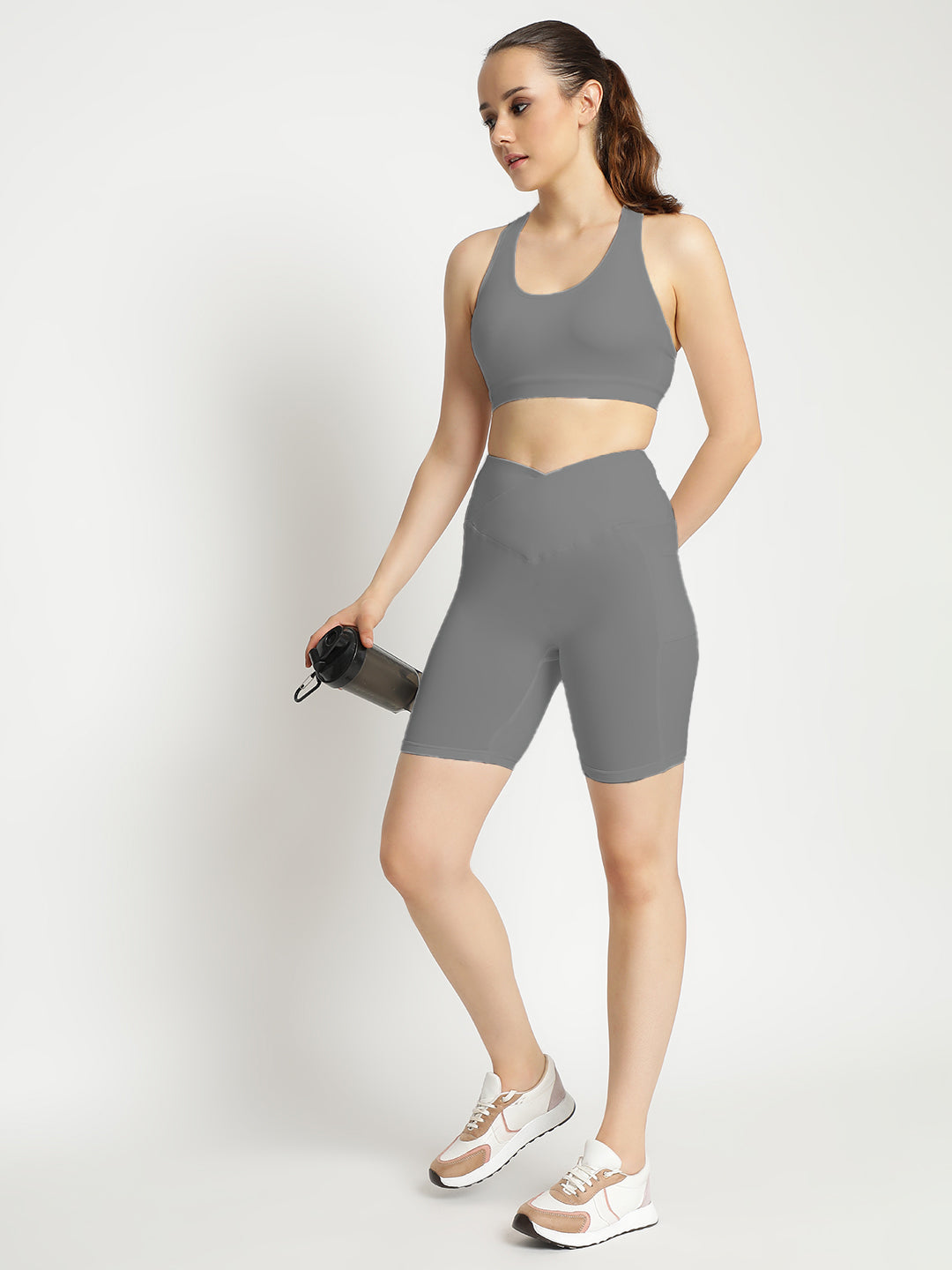 Empower Bra & Shorts Co-Ord Set- Lime Stone