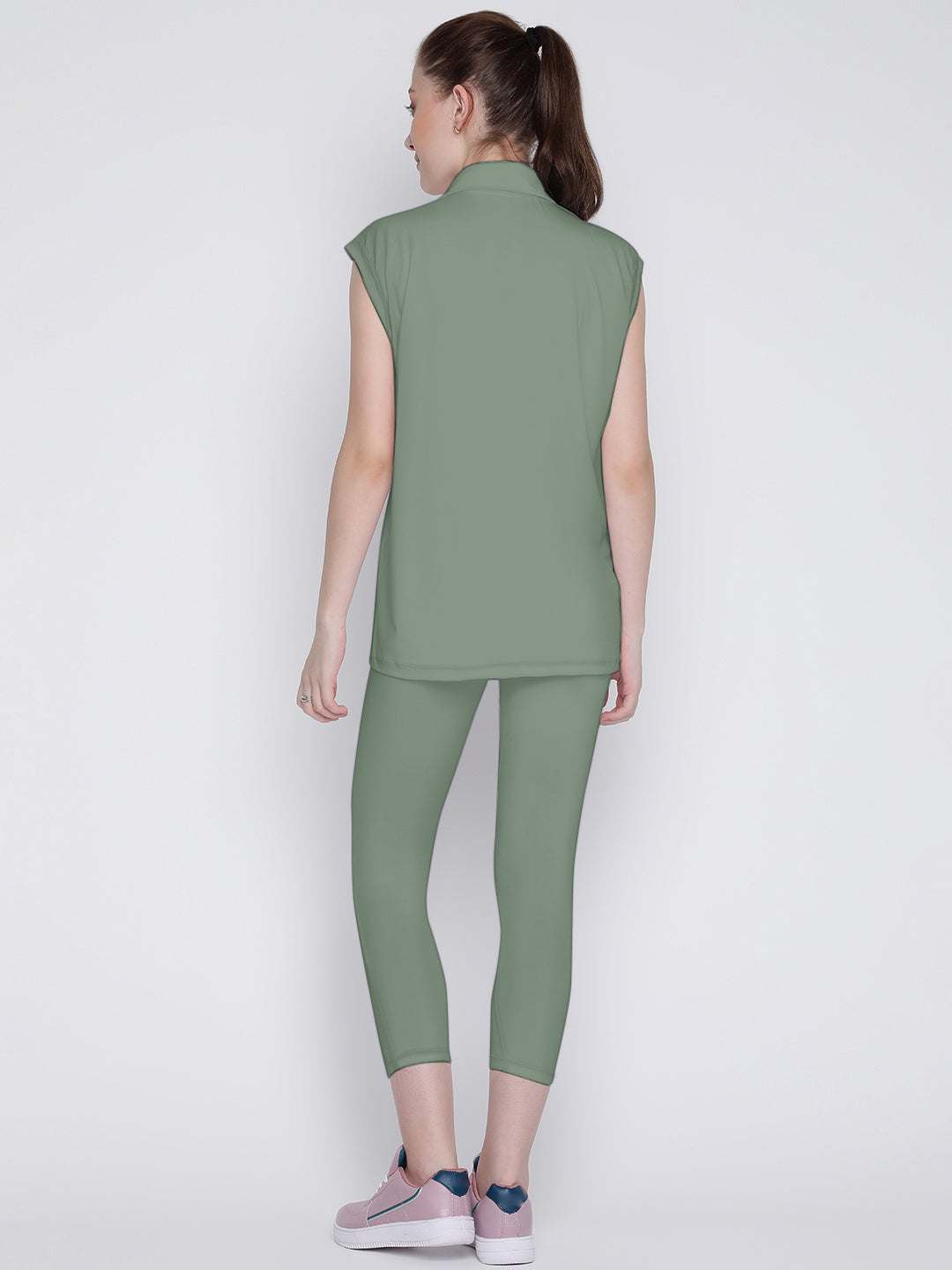 Zen Flow Shirt & Flex Fit Pocket Tight Set - Golden Green