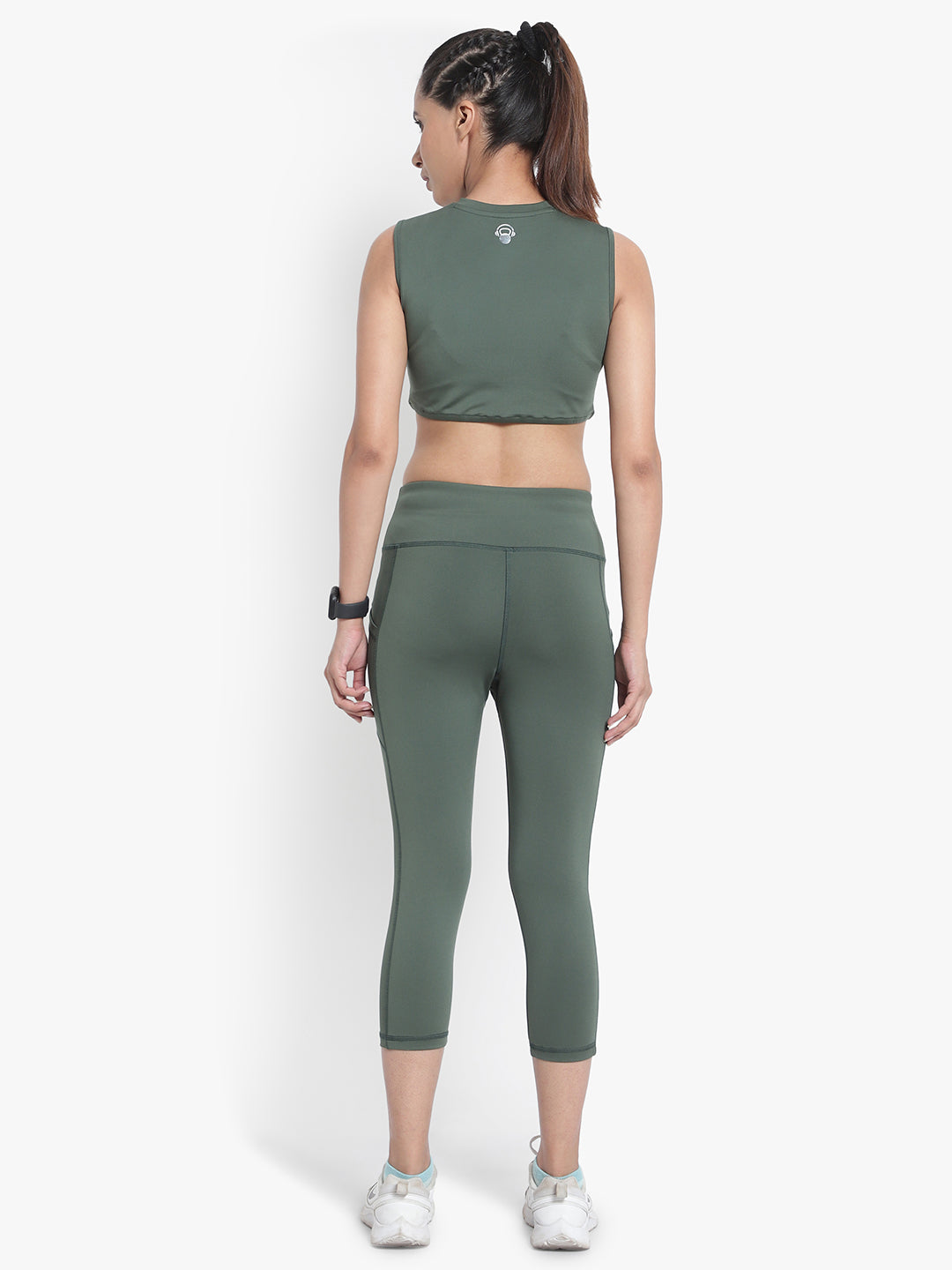 Aero Pocket Tight & Crop Top Set  - Sage