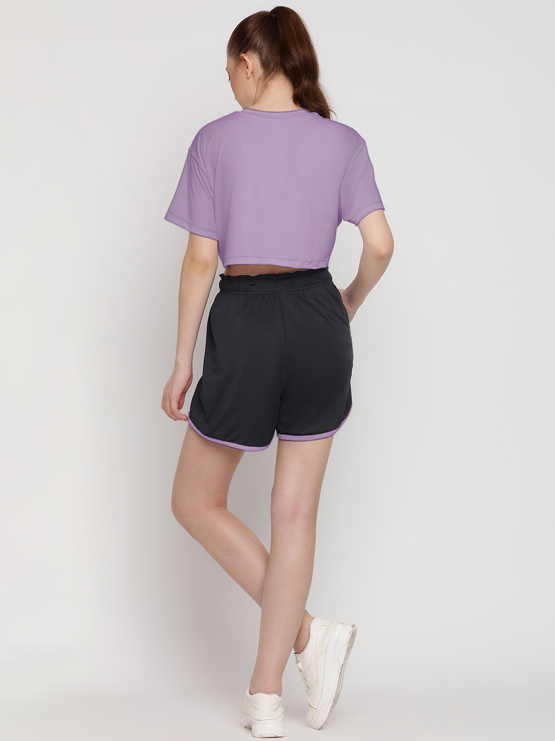 Flow Fit Shorts & Crop Top Set - Miami Purple