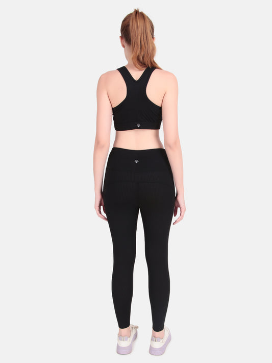 Edge Move Bra & Tight Co-Ord Set - Black