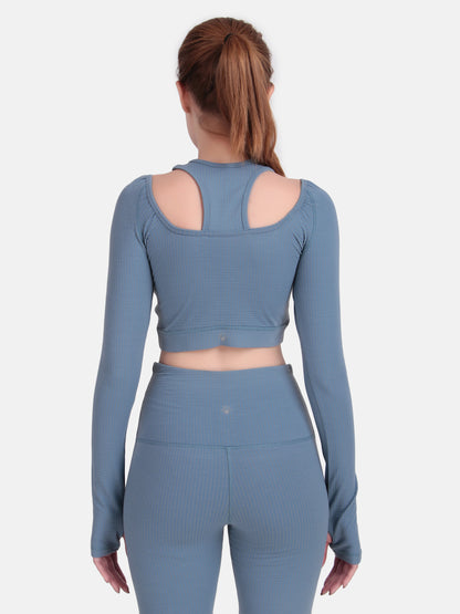 Power Move Cutout Tank Top - Black