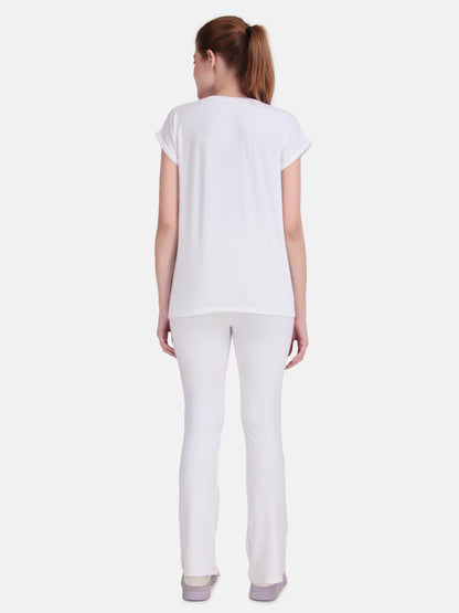 Whisper Where Comfort Meets Calm Co-Ord Set-White