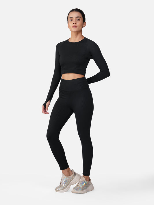 Sculptflex Seamless Crop Top with Tights Set