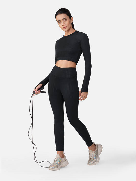 Sculptflex Seamless Crop Top with Tights Set