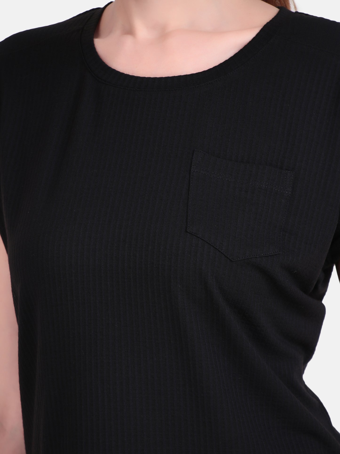 Whisper Where Comfort Meets Calm Co-Ord Set- Black