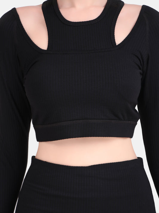 Power Move Top & Pant Co-Ord Set- Black