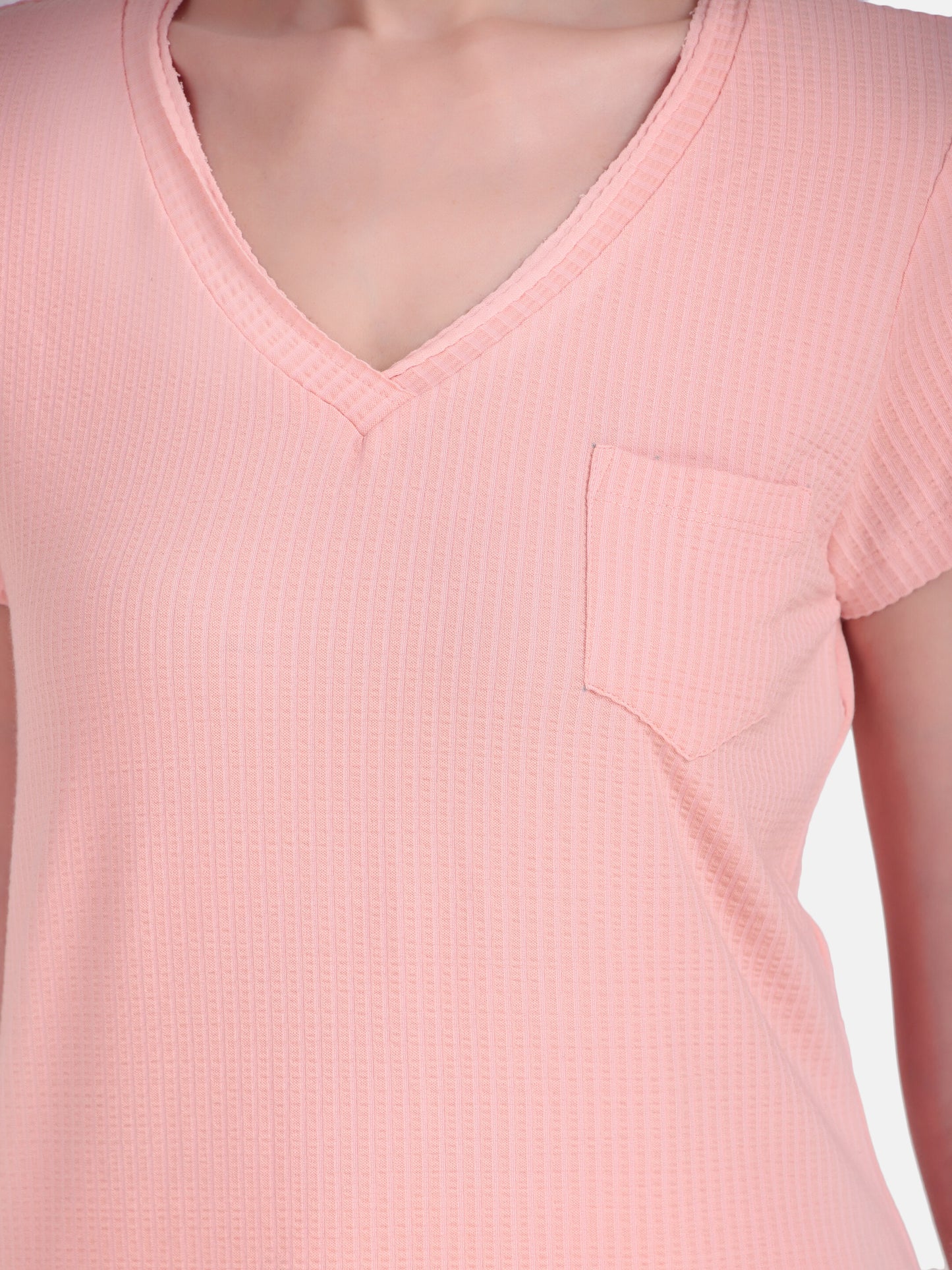 Drift-V-neck Tee - Burlwood