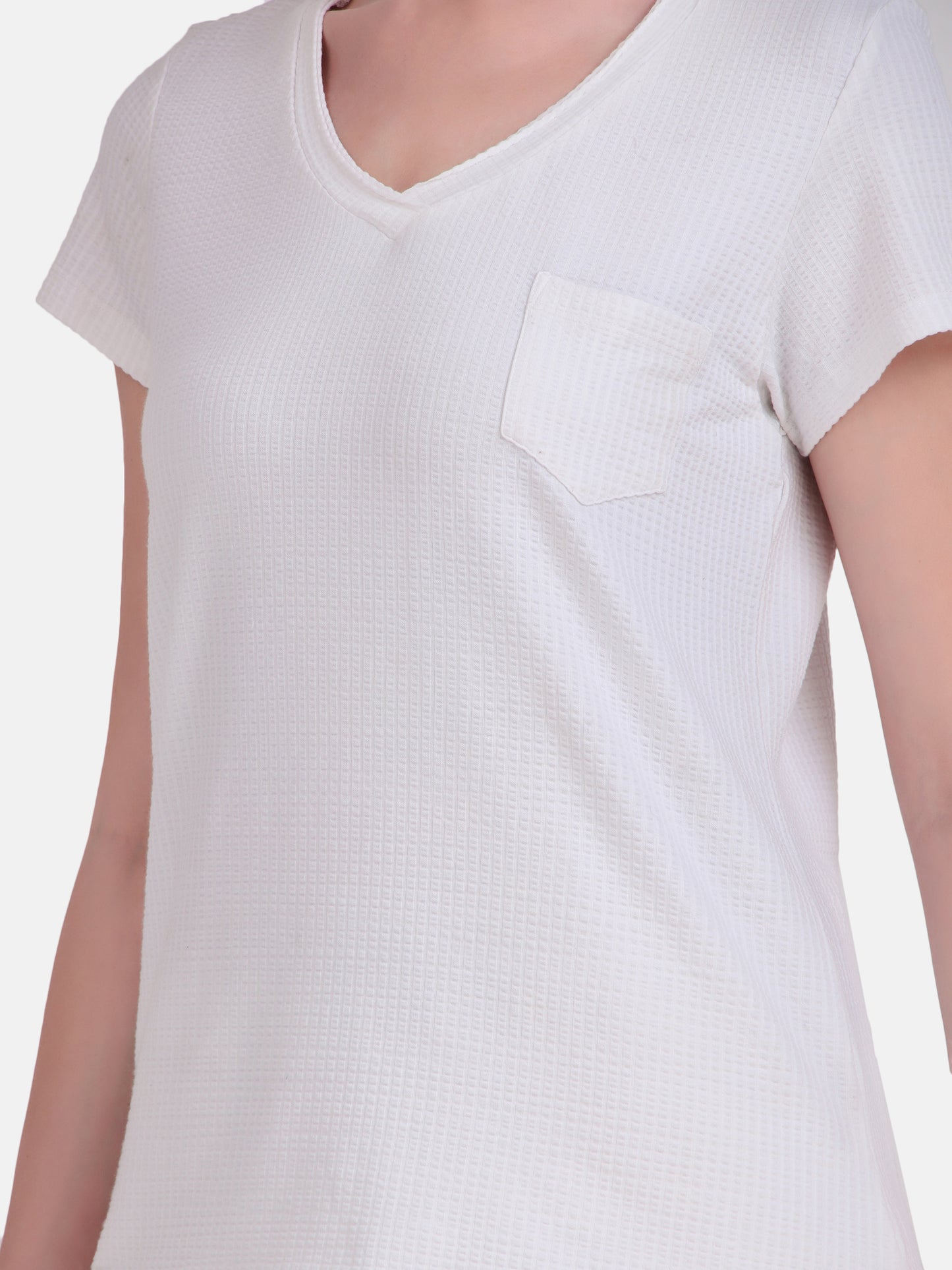 Drift-V-neck Tee - Burlwood