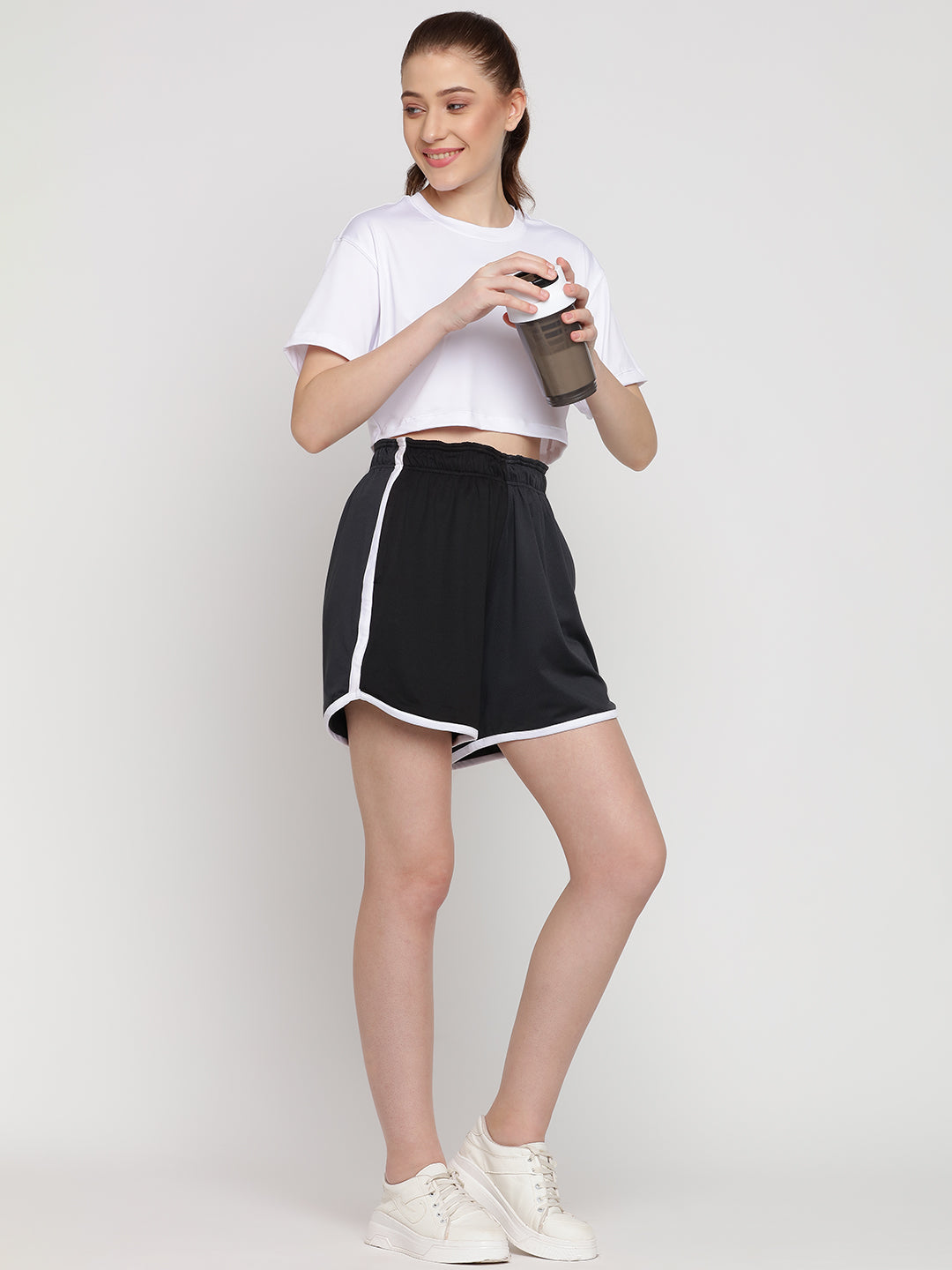 Flow Fit Shorts & Crop Top Set - White