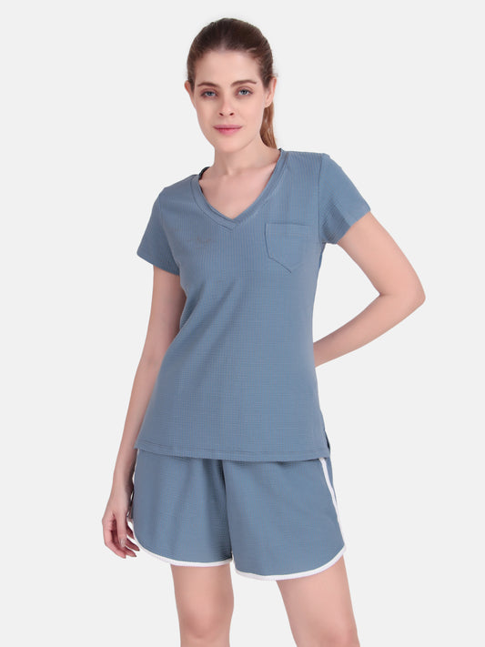 Drift V-Neck T-Shirt and Shorts Set