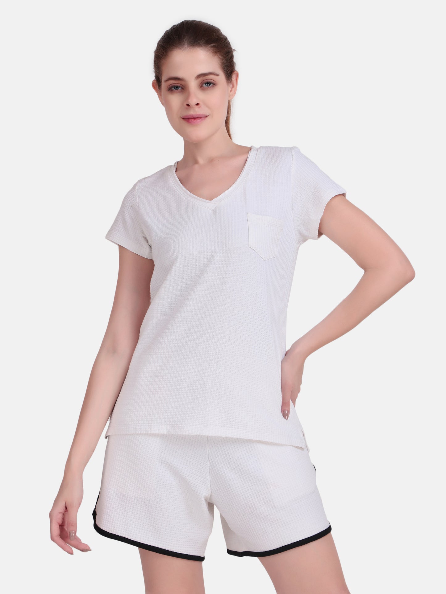 Drift V-Neck Tee  - White