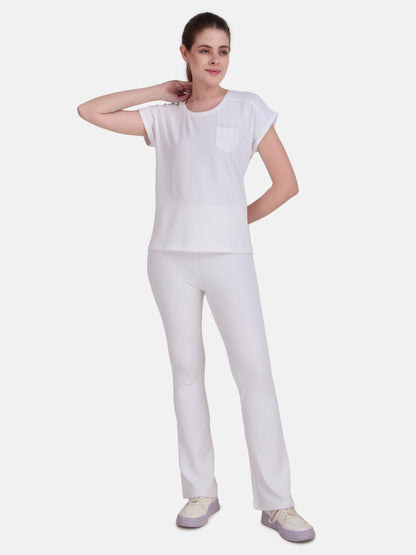 Whisper Where Comfort Meets Calm Co-Ord Set-White