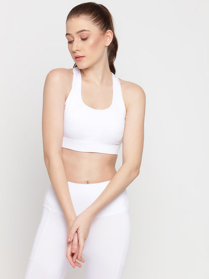 Long Line Sports Bra - White