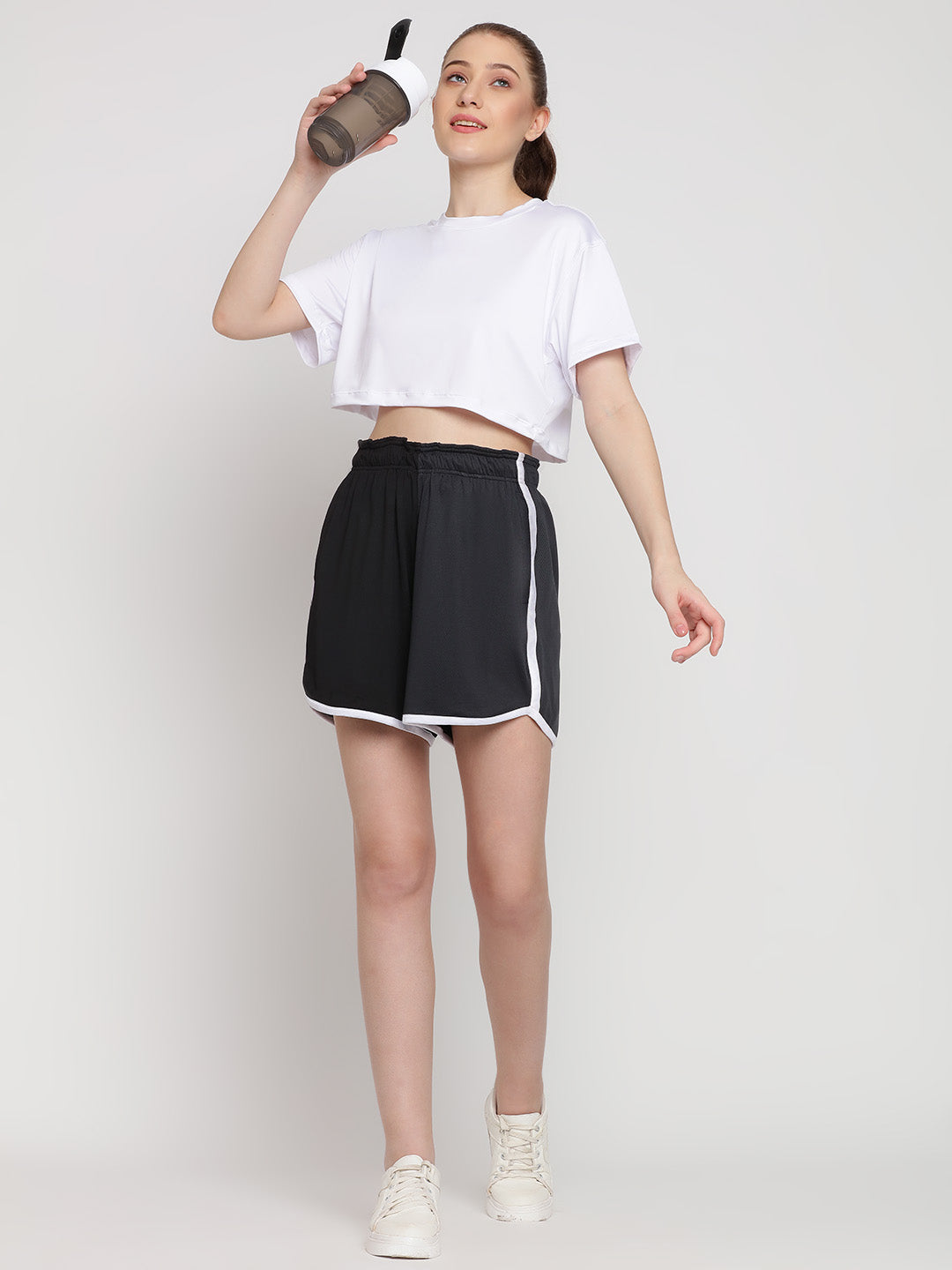 Flow Fit Shorts & Crop Top Set - White