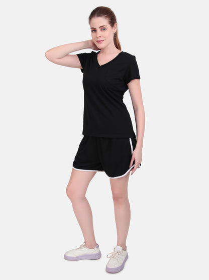 Drift V-Neck Tee  - Black