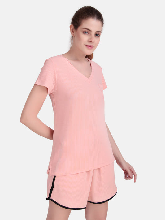 Drift-V-neck Tee - Blossom