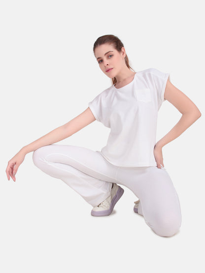 Whisper Where Comfort Meets Calm Co-Ord Set-White