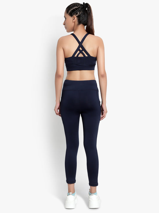 Mirage Tights & Sports Bra Set - Navy Blue