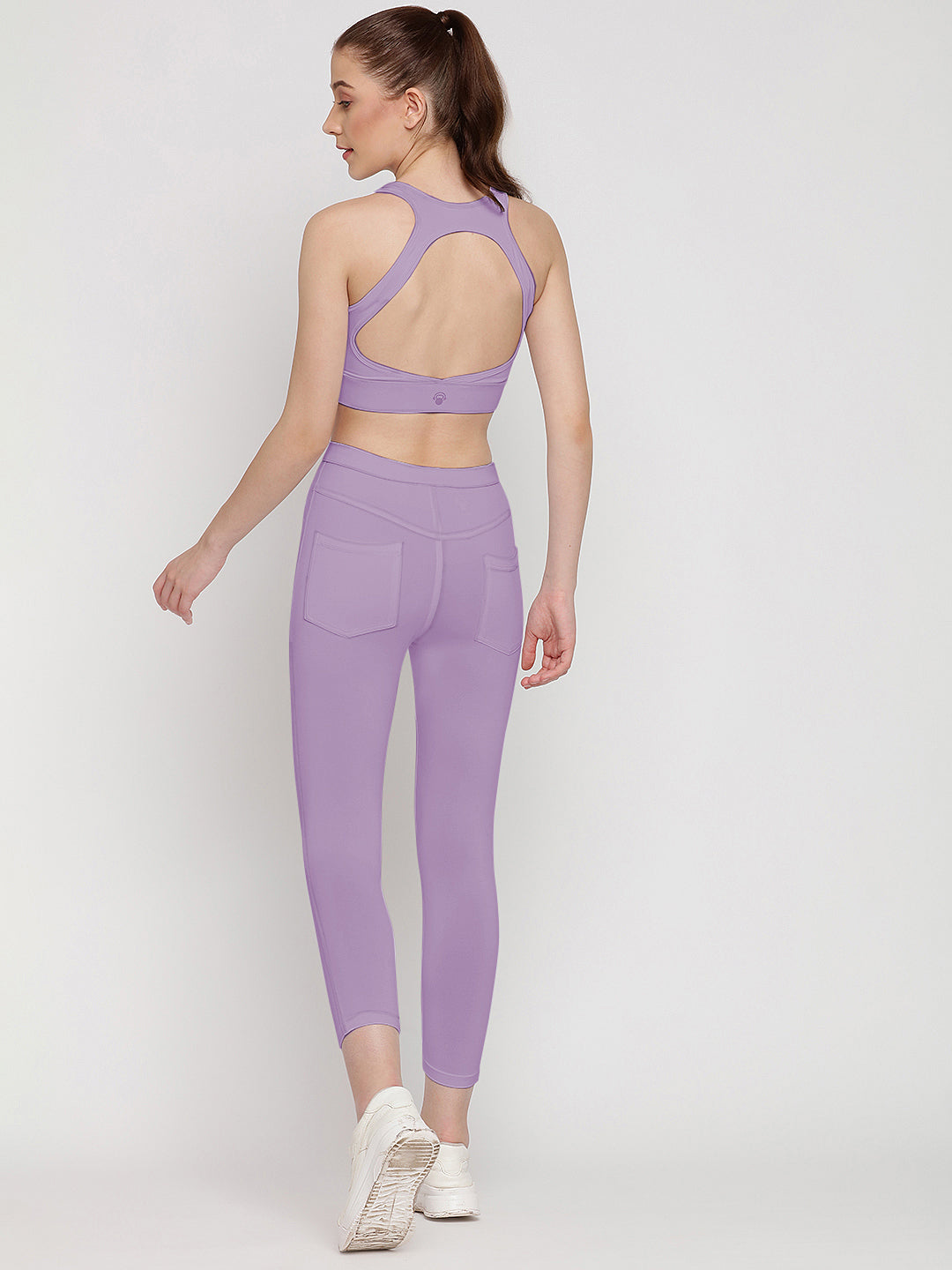Flex Fit Pocket Tights 23” & Sports Bra Set - Miami Purple