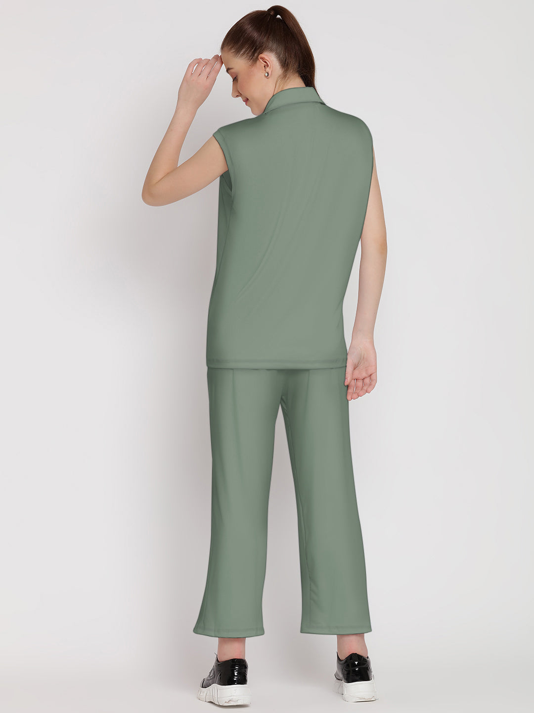 Zen Flow Pants & Shirt Set - Golden Green